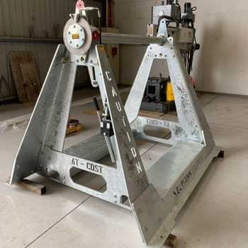 6 Tonne Heavy-Duty Galvanised Cable Drum Stand with Brake